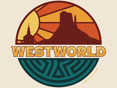 Westworld badge badge design badgedesign design illustration outdoor badge outdoorbadge vector westworld