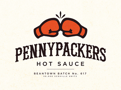 Pennypackers Hot Sauce bean town beantown boxing boxing gloves branding branding design brandingdesign hot sauce hotsauce identity lettering logo logo design logo designs logodesign packaging scoville