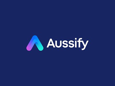 Aussify - Logo blue branding business colors graphic design logo logo idea minimal minimal logo technology