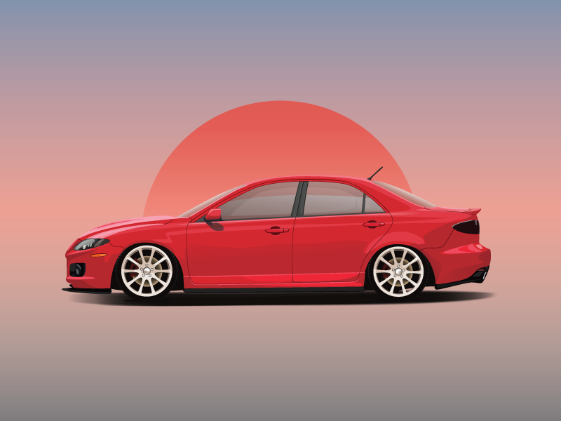 Mazda 6 mps auto vector japan car illustration mazda 6 mps