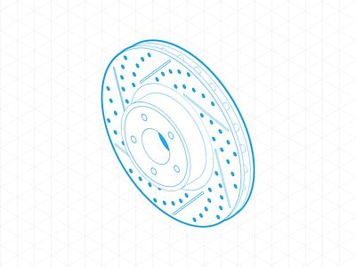 Brake disc in isometric aftermarket auto parts automotive brakes cars illustration isometric perspective rotor