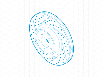 Brake disc in isometric