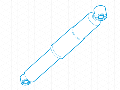 Shock Absorber in isometric absorber aftermarket auto parts automotive cars illustration isometric perspective shock absorber tube