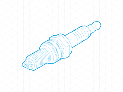 Spark Plug in Isometric aftermarket auto parts automotive cars illustration isometric perspective piston spark spark plug tuning