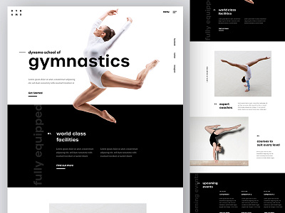 Dynamo Gymnastics Concept concept gymnastics mock up sport ui ux web design website wireframe