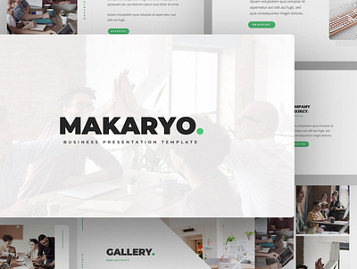 Makaryo Presentation Template agency business clean company creative design designer google slides pitchdeck portfolio power point presentation presentation design presentation template pricing services simple startup team template