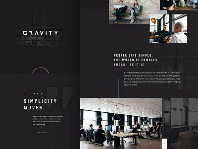 Gravity agency animation design homepage responsive ui web website