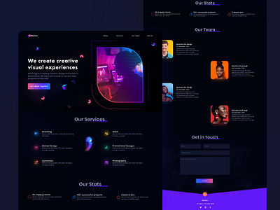 Creative Agency | Landing Page agency landing page agency website branding creative agency dark ui dashboard ui design landing landing page landing page design landingpage ui