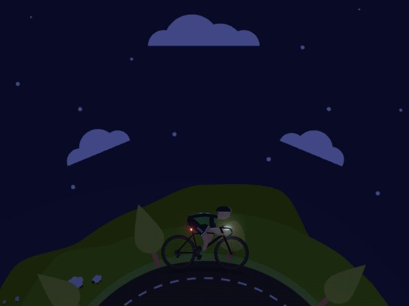 All day cycling after effects animation cycling dawn day dusk illustration loop motion graphics night