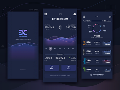 Cryptocurrency App Dark Version