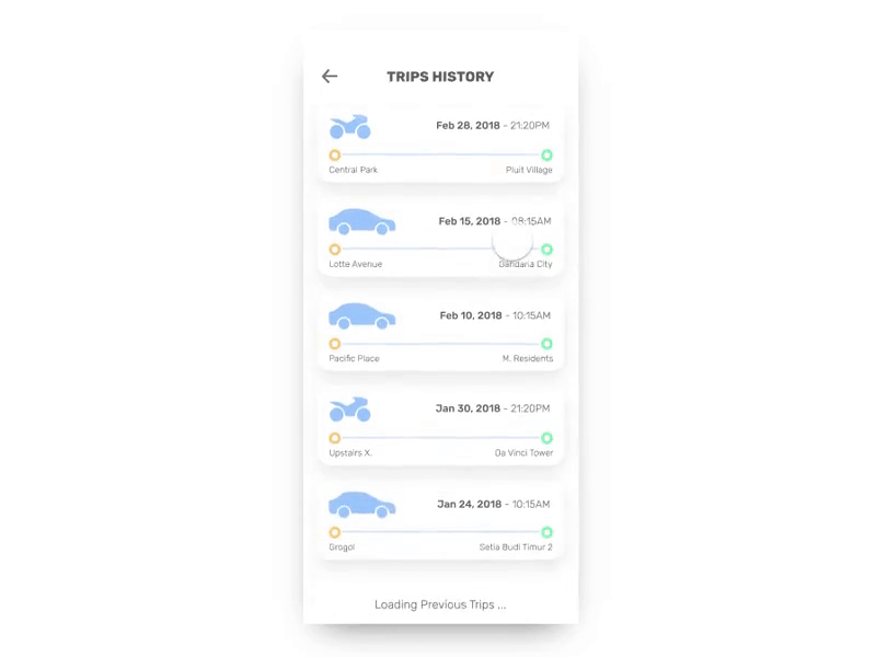 Trips History UX design grab traffic trips trips history uber ui ux