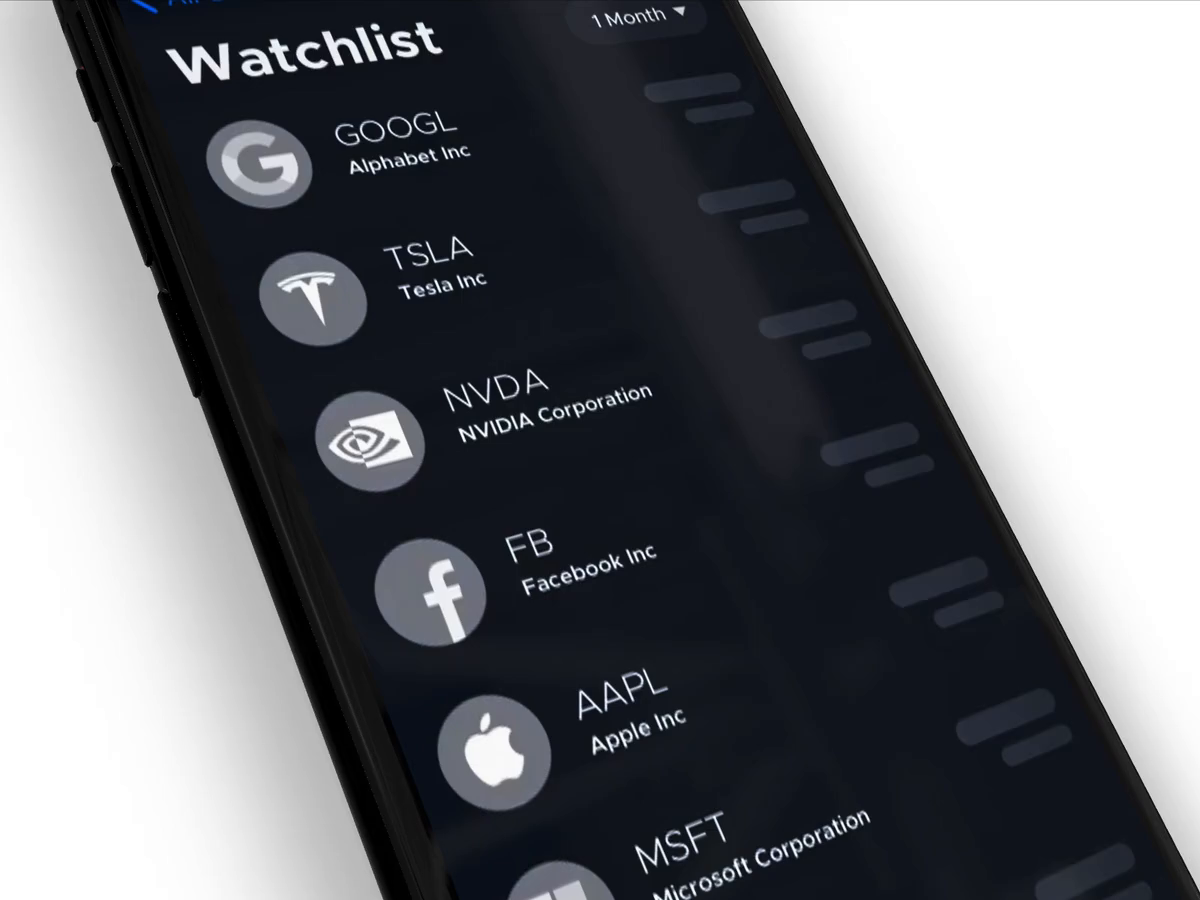 Stock Watchlist App by Ryan Sael on Dribbble