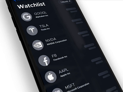 Stock Watchlist App animation design finance fintech interaction design mobile app sketch stats ui ux