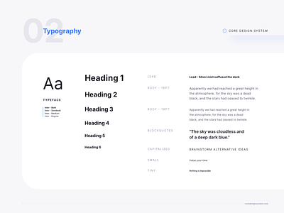 Typography Set for Core Design System