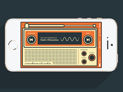 Sunburst - Milwaukee Radio App app illustration orange radio retro ui vintage