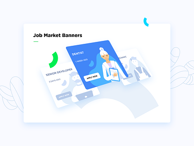 Job banners illustrations