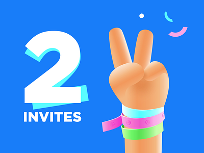 2 Dribbble Invites! bracelet confetti finger flat gesture hand illustration invite invite giveaway
