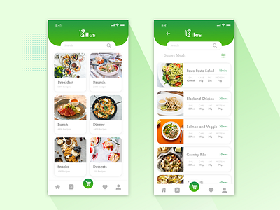 Bites meal customization app app color interaction design typography ui ux visual design