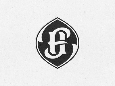 Folie Hawk Monogram black branding f h illustration letterpress logo logotype monogram print stamp texture typography vector