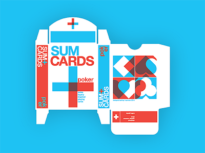Sum Cards 2.0 box dieline playing cards poker swiss design typography