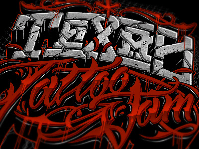 Texas Tattoo Jam blockbuster custom graffiti hand lettering script type typography urban
