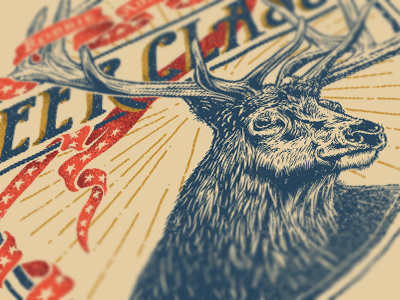 Robbie Adams Memorial Deer Classic deer hand drawn illustration lettering typography vintage