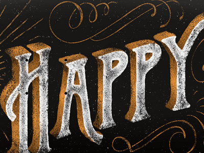 Happiness is in the Details distressed drawn flourish grunge hand happy lettering skateboard texture typography vintage