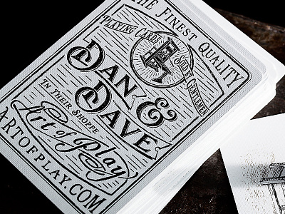 Art of Play card featured in the new Sons of Liberty deck ampersand grunge hand drawn lettering typography vintage