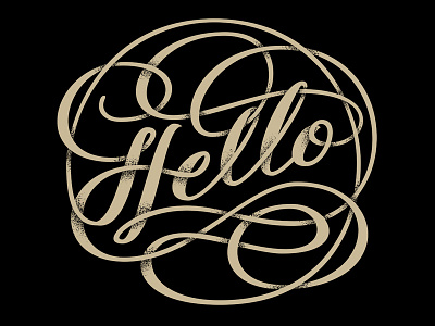 Hello flourish hand drawn illustrator lettering one line script vector vintage