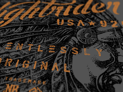 Relentless details americana chief custom hand drawn indian lettering script stencil typography vintage