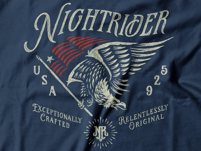 Vintage T-shirt america americana design eagle flag hand drawn illustration lettering t-shirt typography vintage