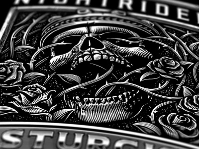 Sturgis 2018 americana crown custom design hand drawn king lettering linework motorcycle rose skull sturgis vector