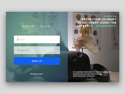 Neuro VR branding landing page minimal modern webdesign website