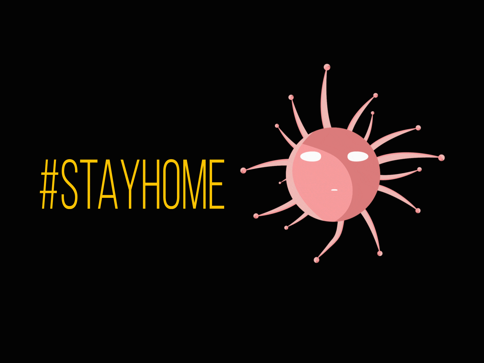 Stay Home 🏠 2020 ae after effect animate bactery character corona coronavirus covid19 design gif health home illustration illustrator motion simple stayhome virus
