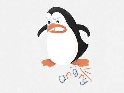 Penguin sticker №2 🐧🔥 (angry) | Day 2 2020 angry animal animals branding character cold design destroyed destruction emotion grin ice illustraion illustrator logo penguin show sticker texture