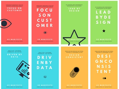 Design Posters / UX Manifesto design design consistent driven by data focus on customer lead by design manifesto ux