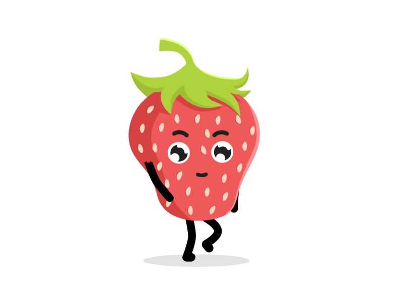 Straw Walking Day 2d illustration ae after effects ai animation character strawberry walking cycle