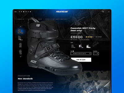Powerslide Product Page Redesign Concept 7ninjas accordion concept dark description design details ecommerce layout light modern page product redesign sketch sport sports theme ui website