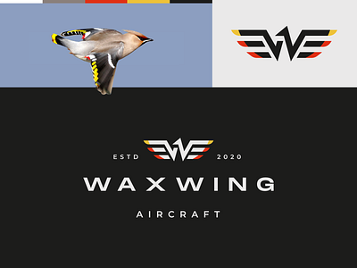 Waxwing Logo Design aircraft logo