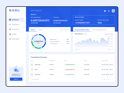 Crypto Wallet Dashboard crypto ui wallet