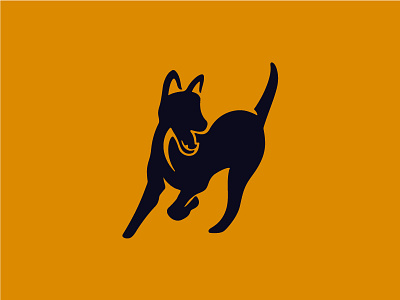 Dog Run dog logo minimalist negative space pet run simple