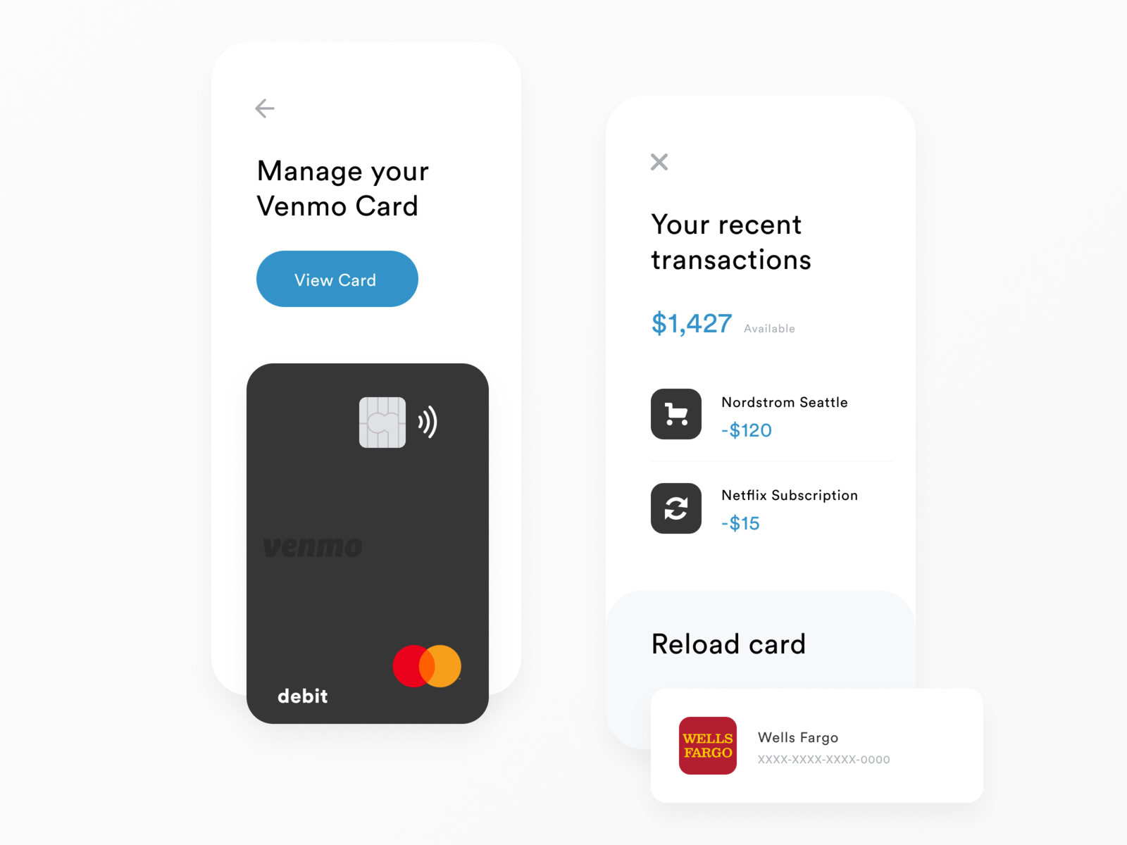 Venmo Card Redesign Finance App by Chandler Kolb on Dribbble