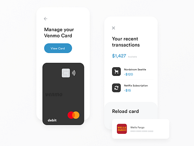 Venmo Card Redesign | Finance App app banking banking app branding design finance finance app los angeles seattle ui ui design ux ux designer venmo