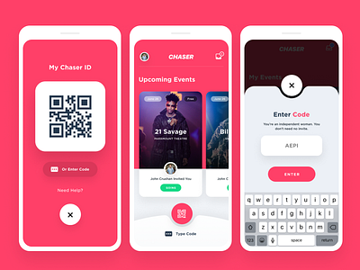 Event Management / Ticketing App | Chaser app branding design designer event events events app mobile app music seattle ui ux