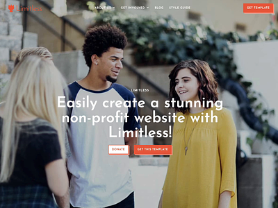 Limitless Website Template animation clean dark mode example figma landing page non profit parallax responsive small business template web design webflow webflow template website website concept website design website template