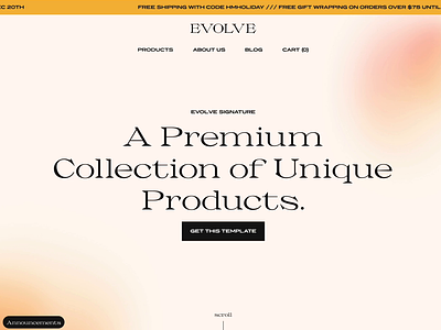 Evolve – ecommerce Webflow Template branding commerce design ecommerce elegant fashion figma minimal modern product refined template ui web design webflow