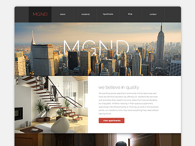 MGND desgin flat homepage luxury red ui