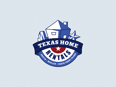 Texas Home Rental america badge blue brand home house illustration logo red south star texas