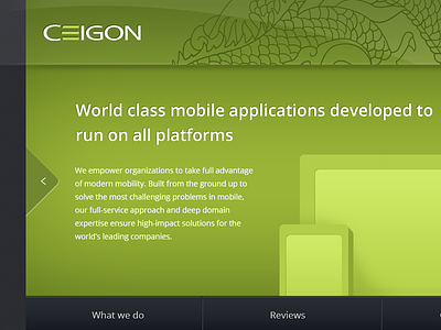 Ceigon - work in progress arrow clean design glass green minimal ui