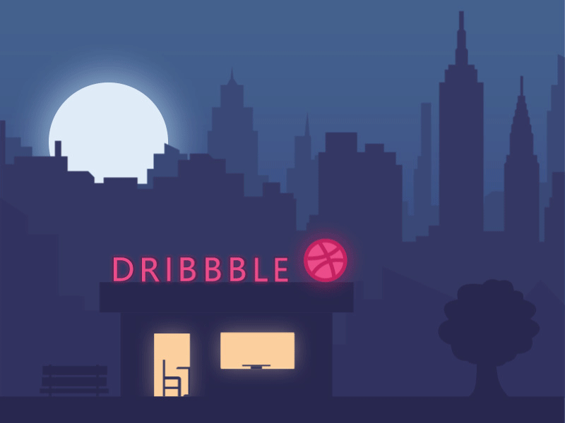 Hello Dribbble animation first shot illustrations
